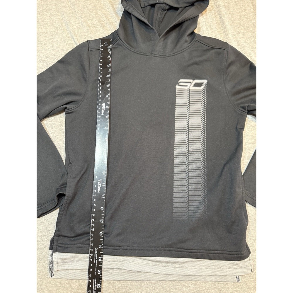 Under Armour Youth size Med Black Steph Curry Long Sleeve Boy hooded - Picture 6 of 12